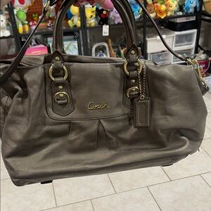Coach Metallic Brown Leather Satchel